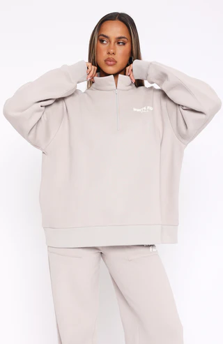 The Offstage Zip Front Sweater Moon