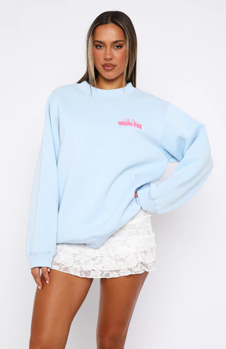 Romance Oversized Sweater Baby Blue